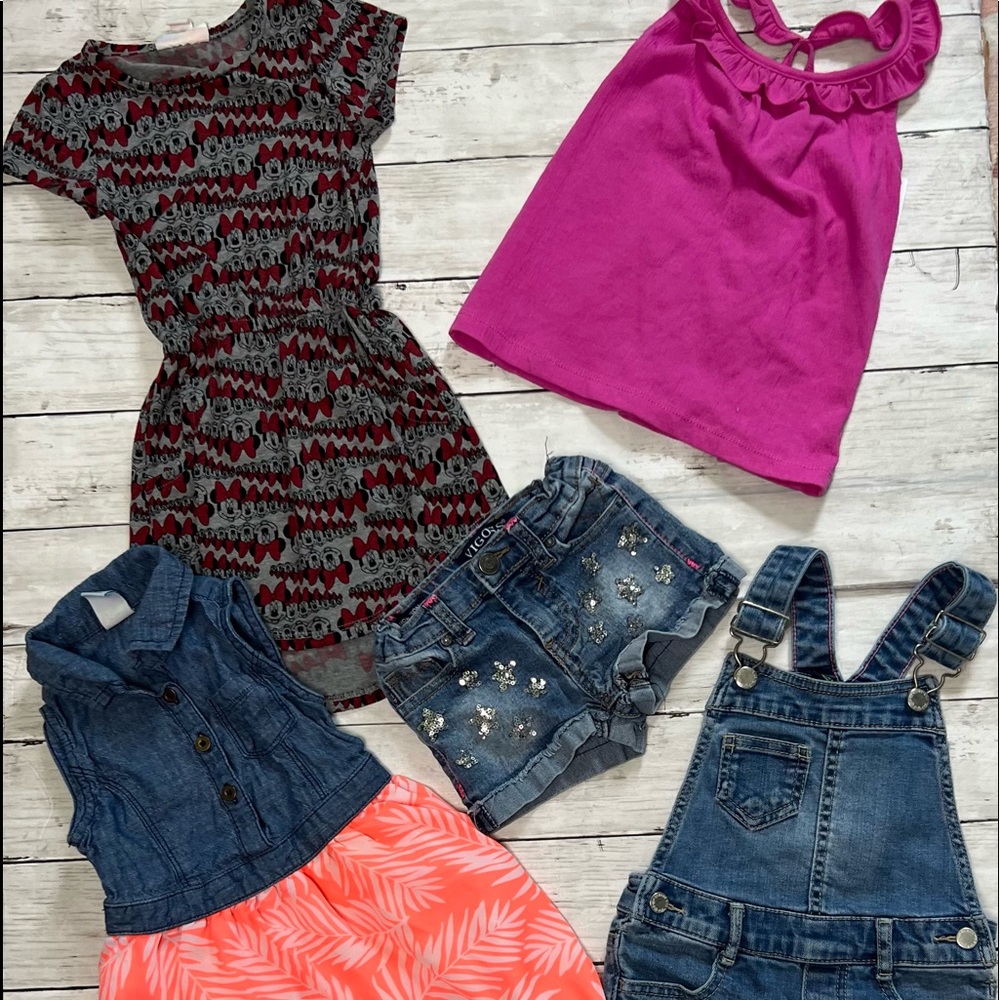 Lot of Five Toddler Girls Summer Clothes Size 2T